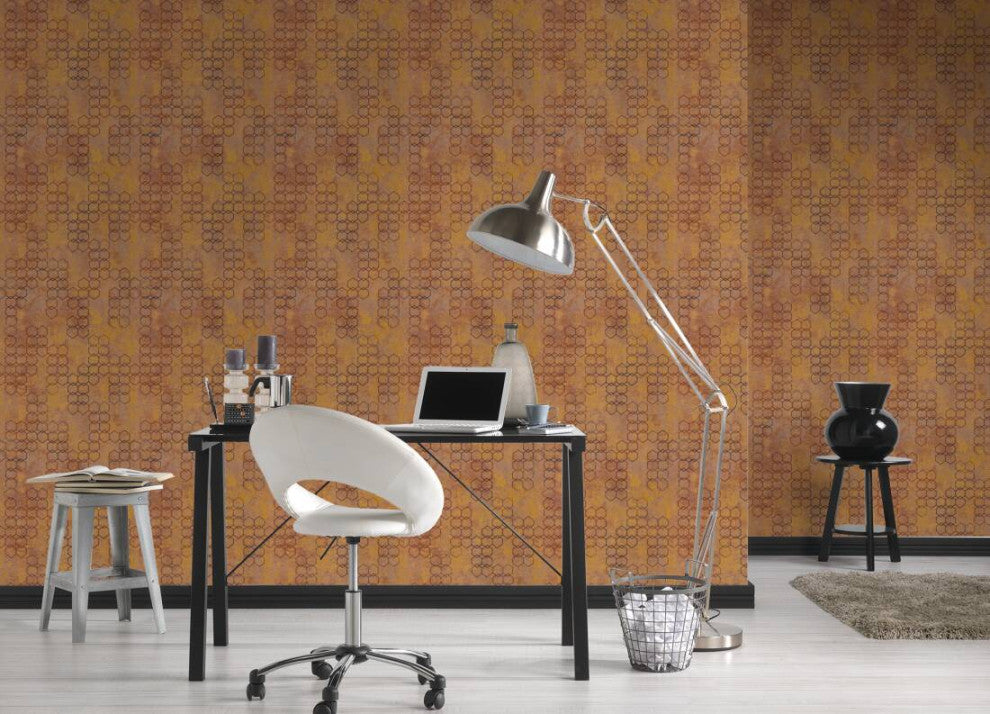 Sample, Geometric Textured Wallpaper Featuring Honeycomb Pattern, 374243