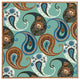 Deny Designs Pimlada Phuapradit Teal Floral Paislys Framed Wall Art