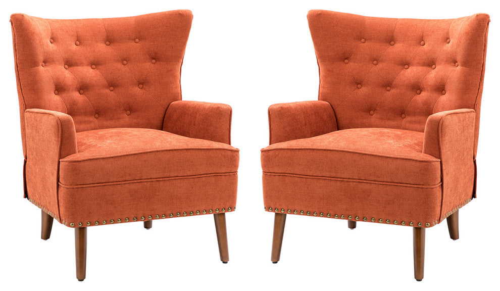 Armchair Set of 2, Orange