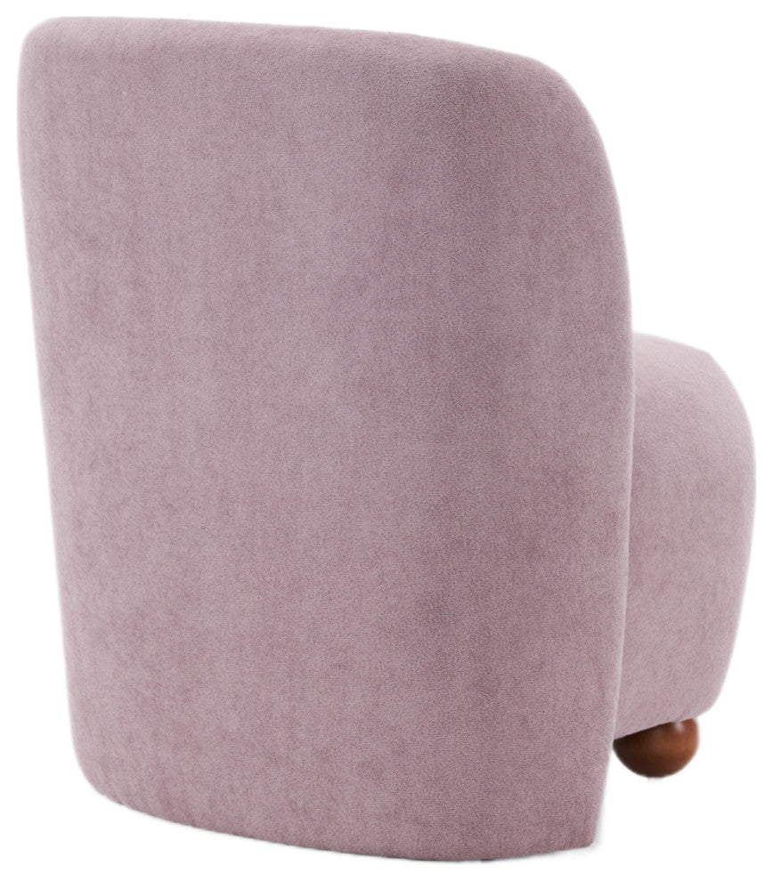 GDF Studio Modern Armless Accent Chair, Polyester, Pine Wood Leg, Purple