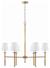Tulum Six Light Chandelier, Matte Brass
