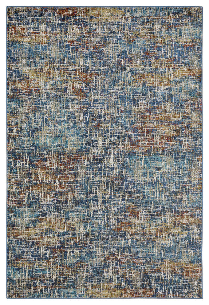 Vander Casual Chaos Blue/Multi Power-Loomed Area Rug, 9'10"x12'10"