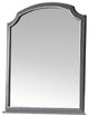Benzara BM275083 39" Wood Mirror, Scooped Corners, Silver Trim, Charcoal Gray