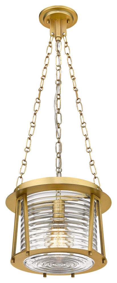 Z-LITE 1-Light Pendant, Rubbed Brass