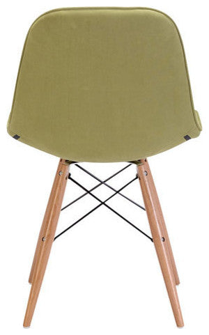 HomeRoots 18.7" X 21.7" X 31.9" Green Velour Polyblend Wood Dining Chair