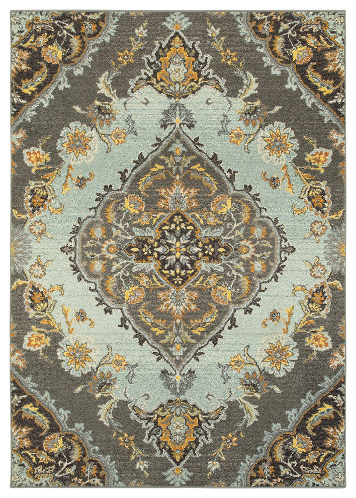Oriental Weavers Bohemian Grey/ Blue Oriental Indoor Area Rug 6'7"X9'6"