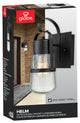 Helm 12" 1-Light Matte Black Outdoor Wall Sconce with Clear Seeded Glass Shade