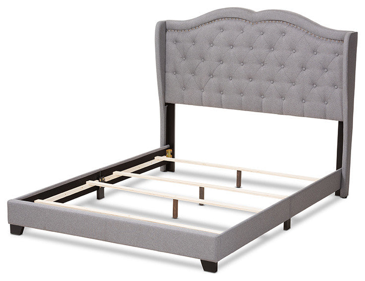 Aden Modern and Contemporary Grey Fabric Upholstered Full Size Bed