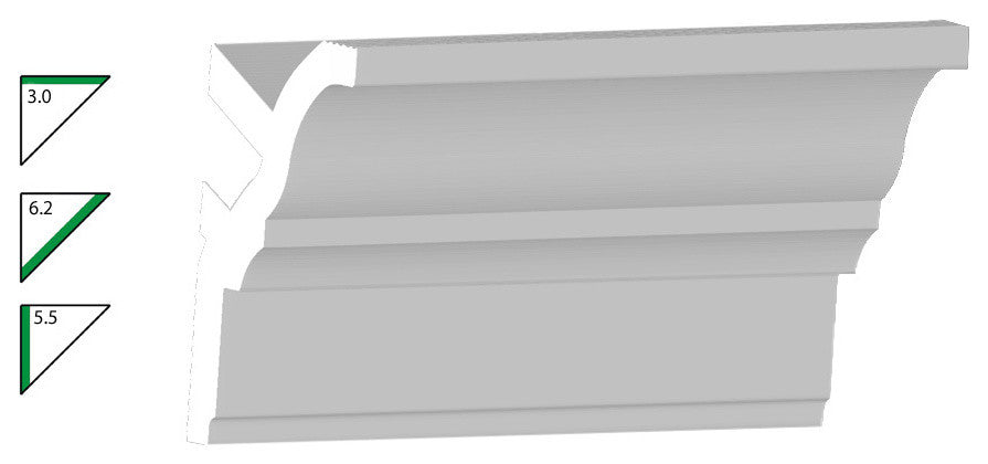 Creative Crown | 56' Of 5.5" Style 1 Foam Crown Molding 8' With Precut Corners