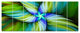 Rotating Fractal Green Star, Floral Canvas Art Print, 83"x32", 7 Panels