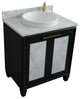 31" Single Sink Vanity, Dark Gray Finish With White Carrara Marble