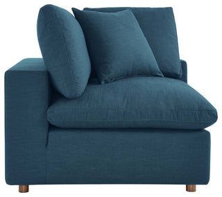Commix Down Filled Overstuffed 6-Piece Sectional Sofa, Azure
