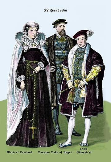 Mary of Scotland, Douglas Duke of Angus, and Edward VI, 14th Century