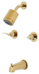 Kingston Brass Two-Handle Tub and Shower Faucet, Polished Brass