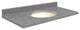 Quartz 49"x19" Vanity Top, Single Faucet Hole, Urban Grey, Biscuit Bowl