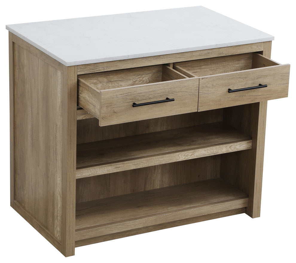 Home Living 42" Kitchen Island, Natural Oak