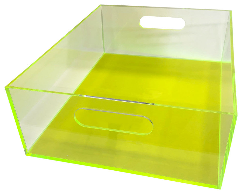 Neon Lucite Bin, Green