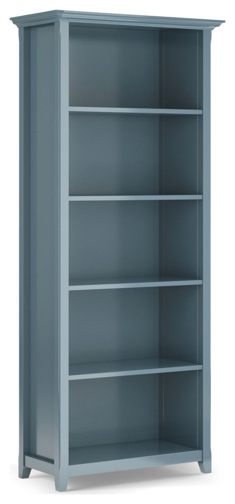 Amherst SOLID WOOD 5 Shelf Bookcase, French Blue