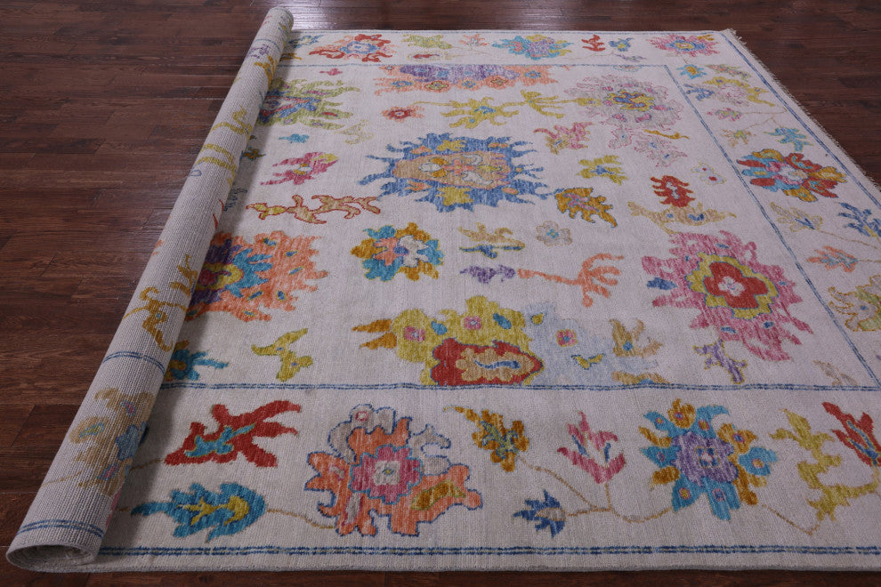 Handmade Turkish Oushak Wool Rug 10' 2" X 13' 9" - Q14811