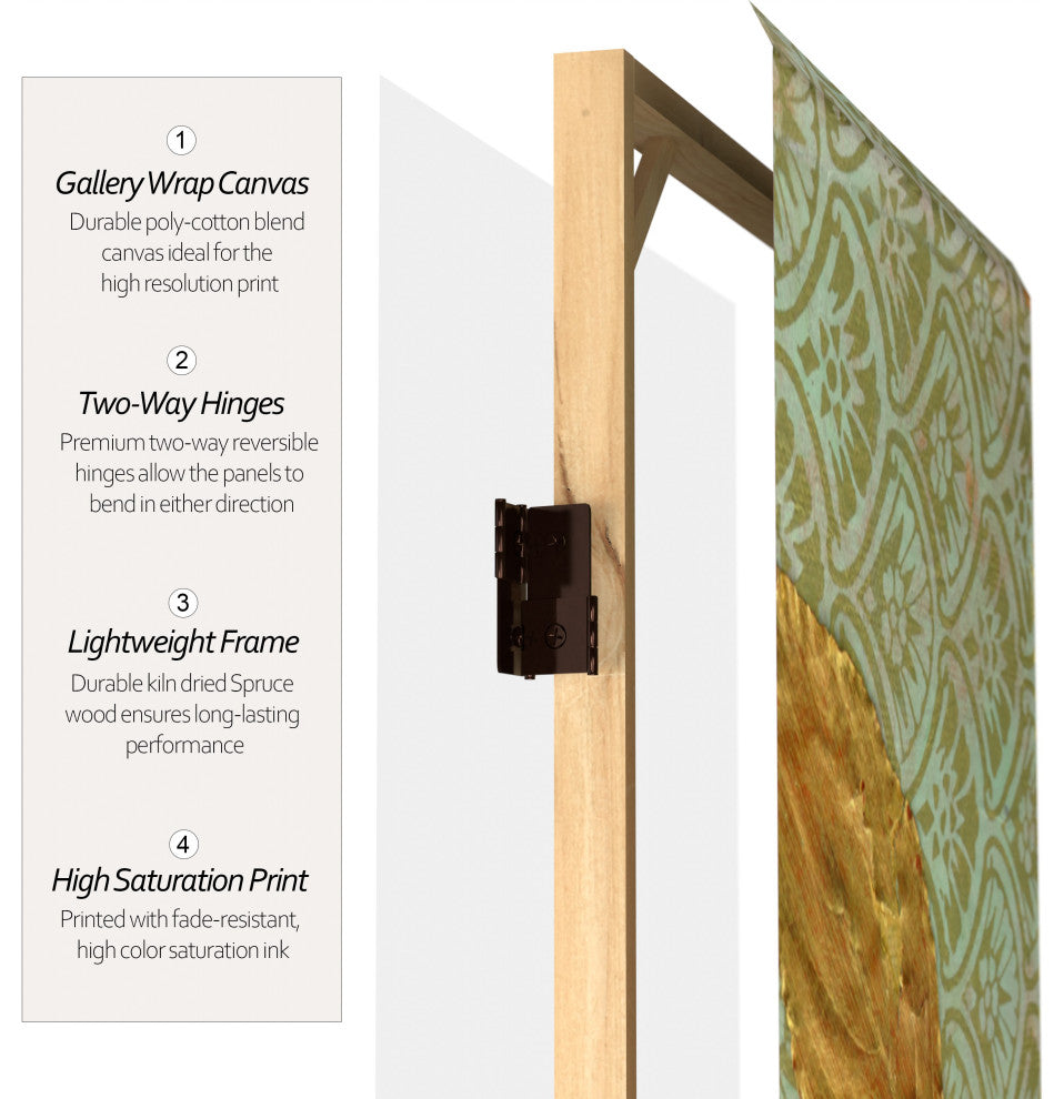 7' Tall Double Sided October Gold Canvas Room Divider