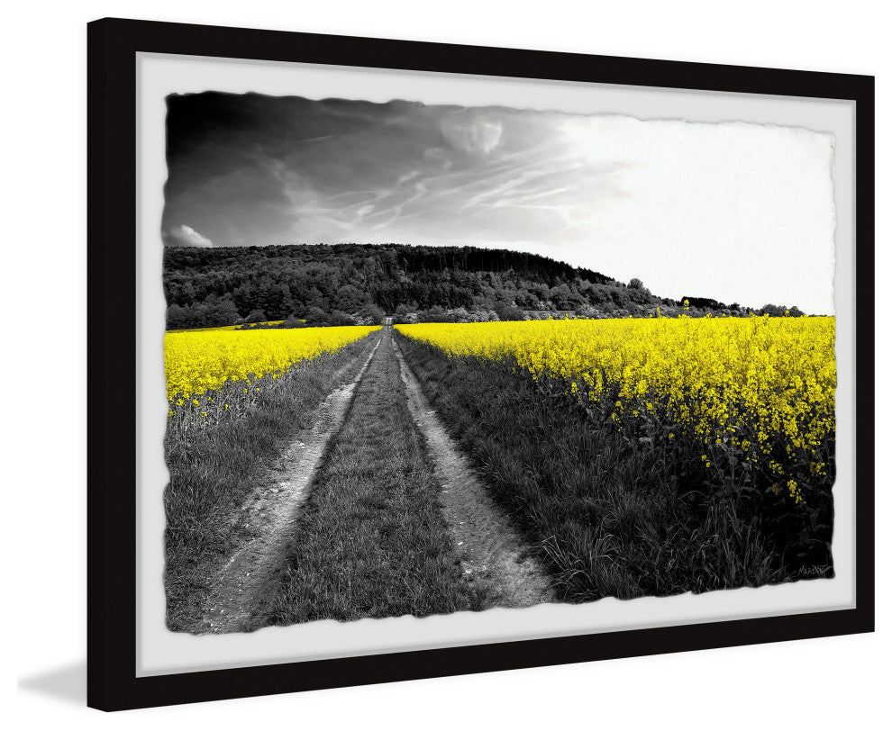 "Wild Yellow Fields" Framed Painting Print, 30x20