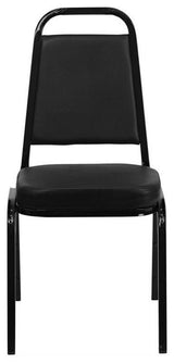 Flash Furniture Hercules Faux Leather Banquet Stacking Chair in Black