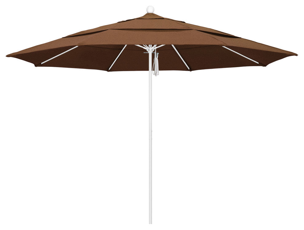 Fiberglass Umbrella White, Teak