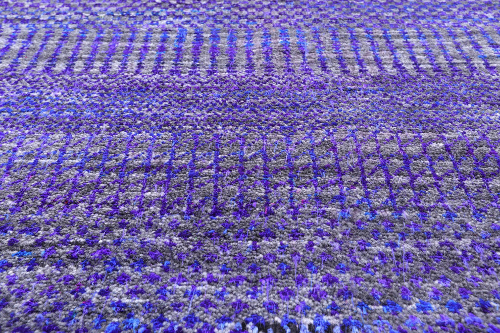 9' Round Wool and Silk Super Savannah Gabbeh Handmade Rug Q8636
