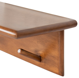 Alta Floating Wood Shelf with 5 Posts, Walnut Brown, 36x5x5