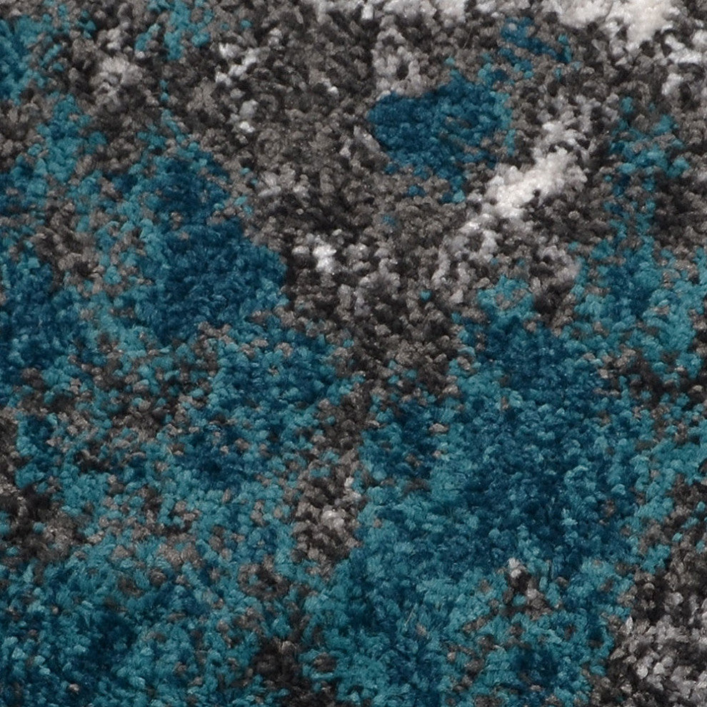 MACHINE MADE HEATSET POLYPROPYLENE AREA RUGS -Silver Ivory Color,Abstract Design, [Rectangle] 5'x8'