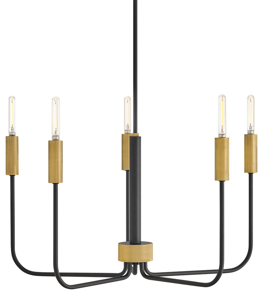Lark 83634 Austen 5 Light 29"W Candle Style Chandelier - Black