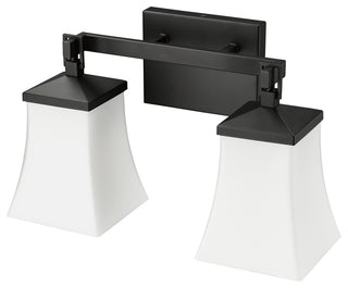 2 Light 15" Matte Black Vanity Light