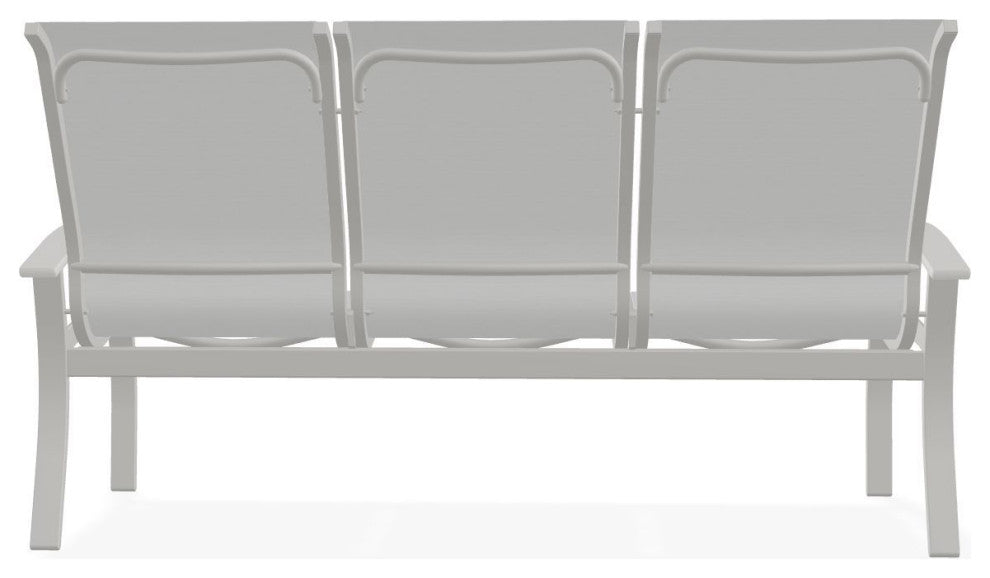 Belle Isle Sling 3-Seat Outdoor Sofa, White/Snow