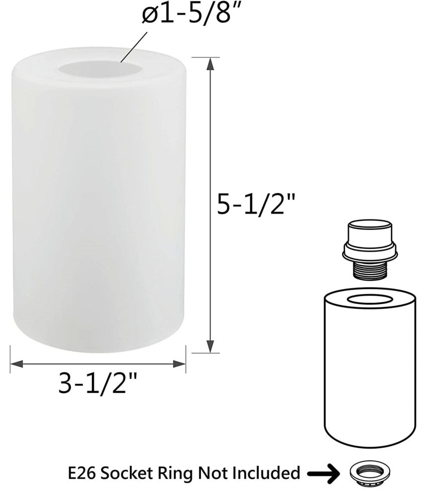 23613-04 Replacement Frosted Vanity Glass Shade.4 Pack.