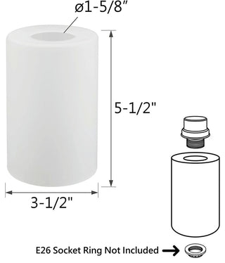 23613-04 Replacement Frosted Vanity Glass Shade.4 Pack.