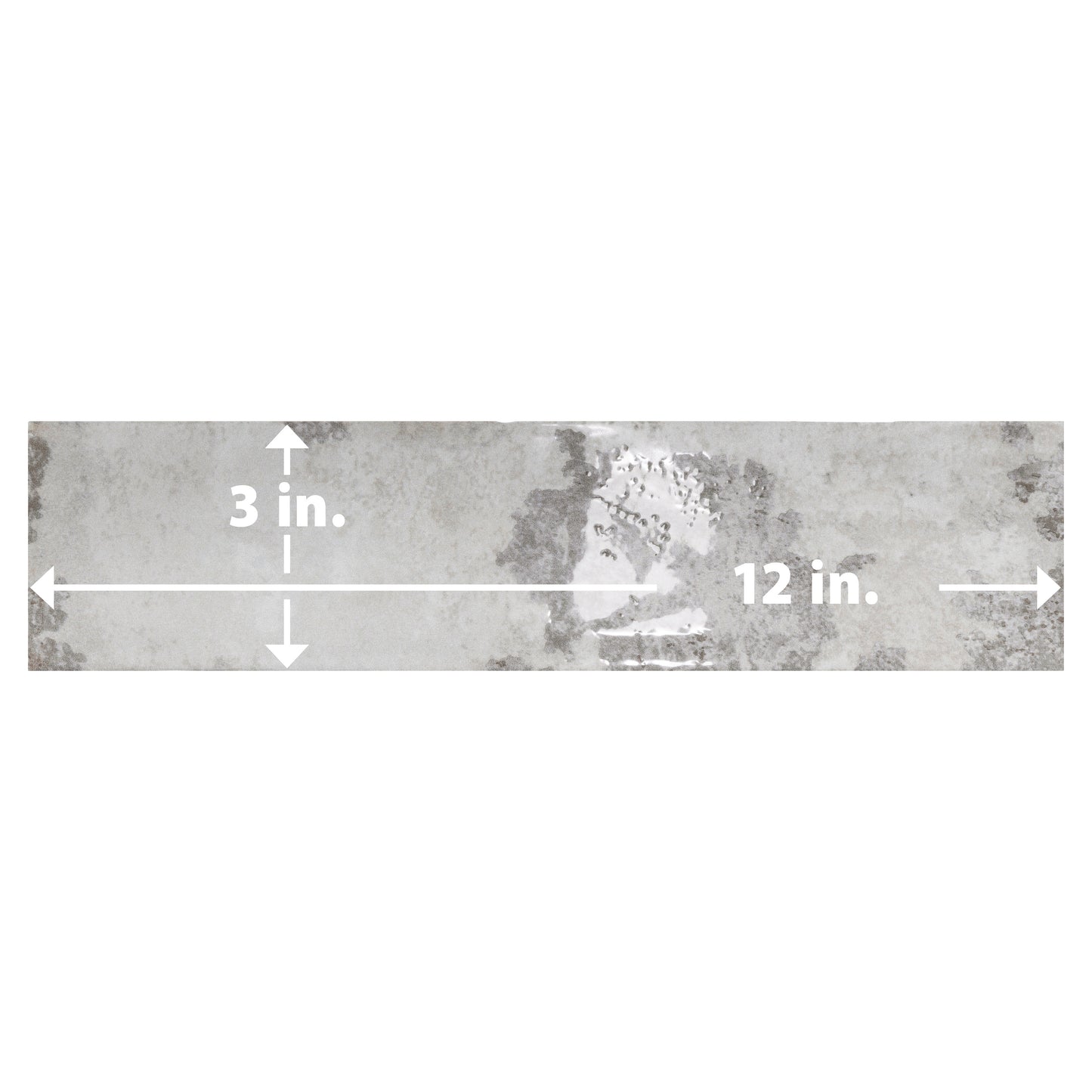 Biarritz 3" x 11-7/8" Ceramic Wall Tile, Grey