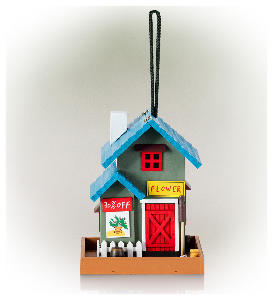 Alpine Hanging Colorful Bird Feeder, 9 Inch Tall