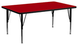 30''Wx72''L Red Thermal Laminate Activity Table