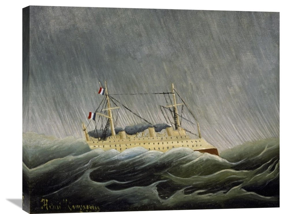 "The Ship in the Storm" Stretched Canvas Giclee by Henri Rousseau, 30"x24"