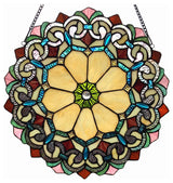 AYLA Victorian Tiffany-glass Window Panel 18inches Wide