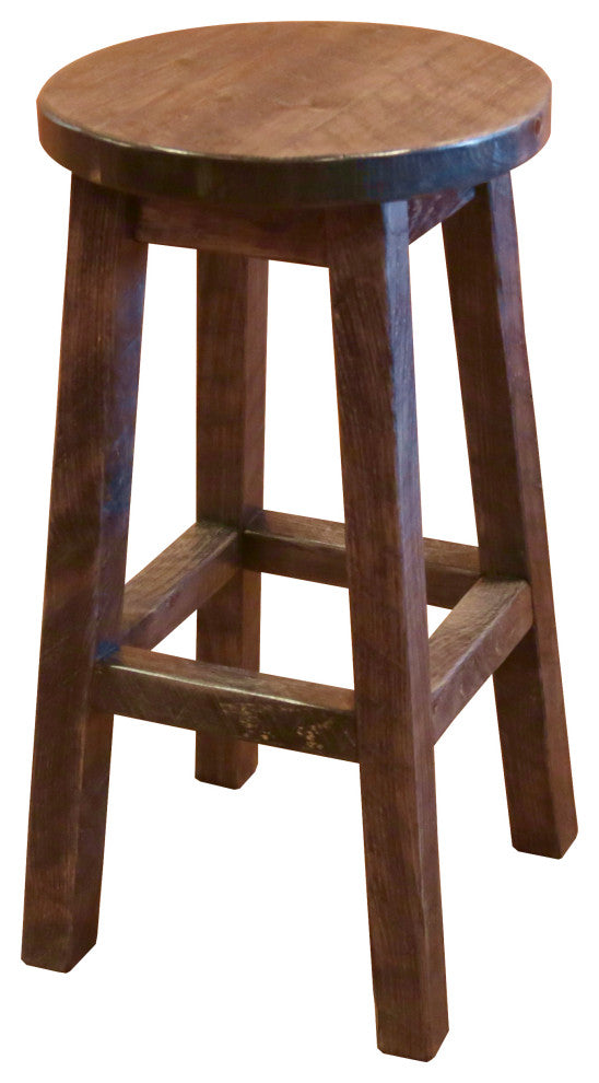 Barnwood Style Timber Peg Barstool, Early American, Bar Height