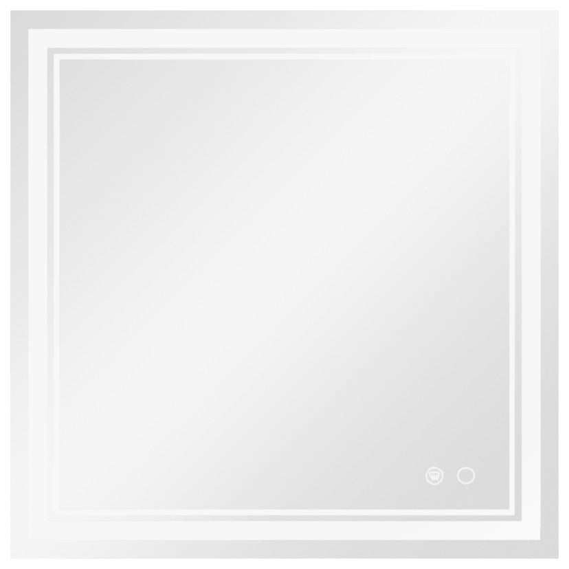 LED Bathroom Mirror, Anti-Fog Memory Dimmable IP54 Waterproof, 36"x36"