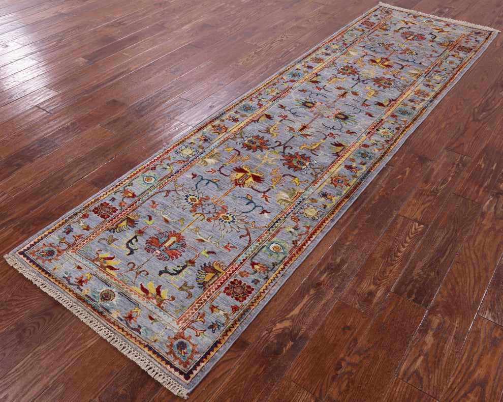 2' 9" X 9' 9" Handmade Persian Tabriz Wool Runner Rug Q8374