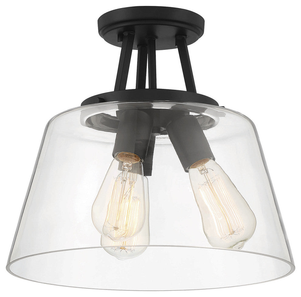 Savoy House 6-1024-3-89 Three Light Semi-Flush Mount Matte Black