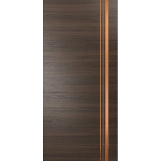Slab Barn Door Panel 18x84 | Planum 1010 Chocolate Ash with  | Sturdy Finished