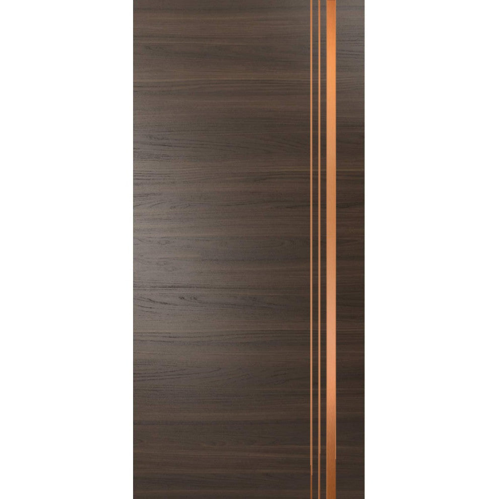 Slab Barn Door Panel 18x84 | Planum 1010 Chocolate Ash with  | Sturdy Finished