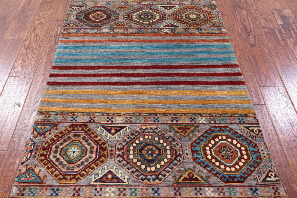 3' 3" X 5' 1" Khorjin Super Kazak Handmade Wool Rug - Q12319