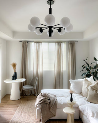 Stella 8-Light Chandelier, Old Bronze Finish, Opal Shiny Glass