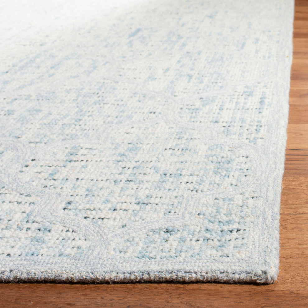Safavieh Couture Abstract Collection, ABT474 Rug, Ivory/Turquoise, 2'3"x8'