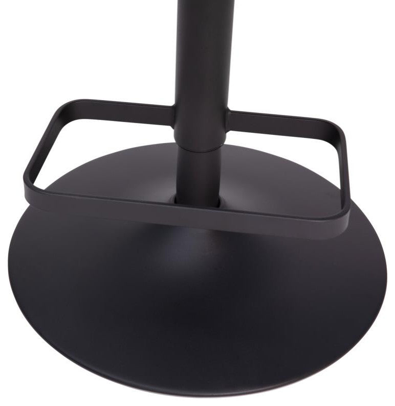 Erik Contemporary Vinyl Adjustable Height Barstool with Rounded Mid-Back, Gray F